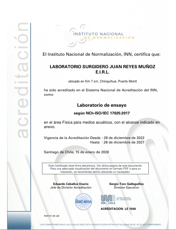 Certificado en el área Física para medios acuáticos